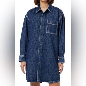 G-STAR RAW Oversized Denim Dress Long Sleeve Button Down, Pocket Size XS NWT